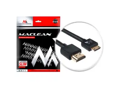 Przewód Maclean, HDMI-miniHDMI, ULTRA SLIM, v1.4, A-C, 1m, MCTV-711