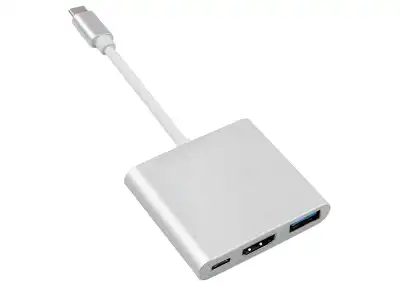 Adapter HUB USB Type-C - HDMI / USB 3.0 / USB-C / PD Maclean, 4K*2K@30Hz , HDCP 2.2, DP ALT, aluminiowa obudowa, MCTV-840