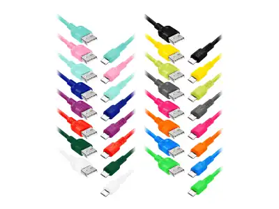 EXC Mobile kabel USB - micro USB WHIPPY, 0.9M, 3A, szybkie ładowanie, kolor mix