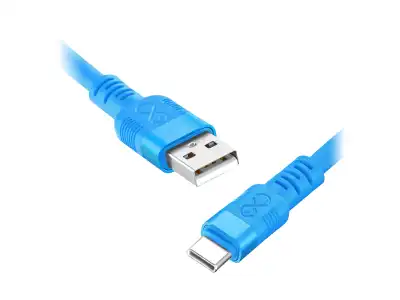 Kabel USB-A - USB-C eXc WHIPPY Pro, 0.9M, 60W, szybkie ładowanie, kolor mix pastelowy