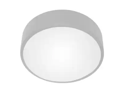 OVO plafon LED, 43W, 4000K, 4750lm, szara stal, klosz szklany matowy, IP20, Ø 400