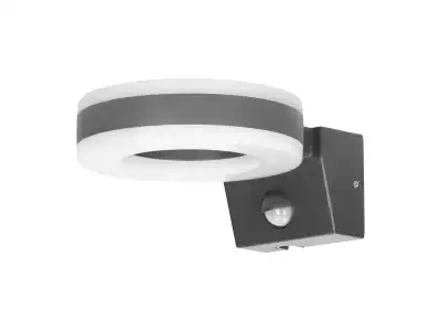 HOWLIT LED 20W, oprawa ogrodowa z czujnikiem ruchu, 1800lm, IP65, 4000K, szara