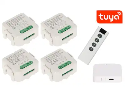 ZESTAW 4 INTELIGENTNYCH STEROWNIKÓW OŚWIETLENIA LED ATLO-SW-TUYA-4 Wi-Fi, ZigBee, Tuya Smart