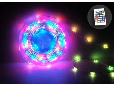 MAGICZNE LAMPKI CHOINKOWE 1MLN KOLORÓW 200-LED RGB, 10m DC54V IP65 STEROWANE APL.+PILOT