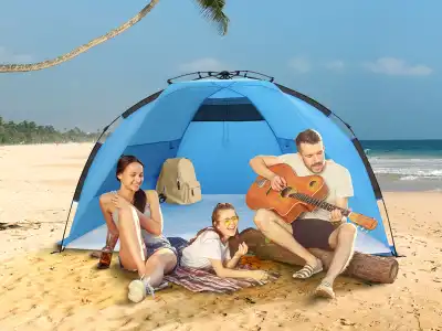 Namiot plażowy parasol "Siesta" niebieski 220x125x120cm UV30+