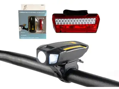 Zestaw lamp rowerowych XK007 LED XPE-300lm,akumulator 1200mAh,wskaźnik naładowania,MicroUSB