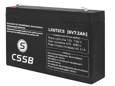 Akumulator bezobsługowy SLA 6V 7.2Ah
