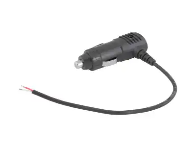 PS Wtyk zapalniczki samochodowej kątowy LED + bezpiecznik, z kabelem 20cm