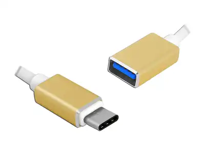 PS Kabel OTG: wtyk USB Type-C - gniazdo USB, 20cm.