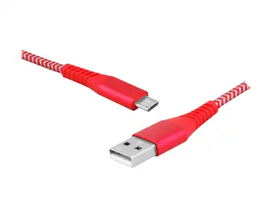 PS Kabel USB - microUSB, 1m, czerwony.