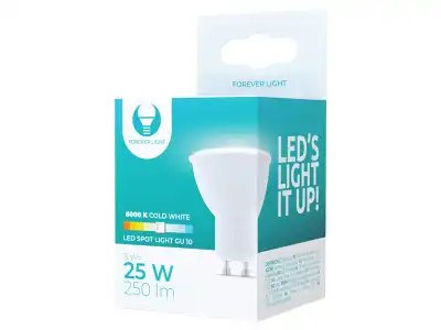 Żarówka LED GU10, 3 W, 230 V, 6000K, Forever Light.