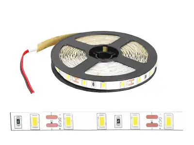 PS Sznur diodowy 5630, światło ciepłe białe, 300 diod, białe podłoże, IP20, 5m.