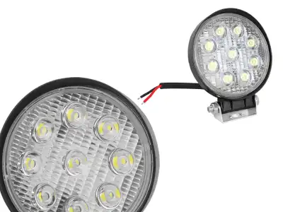 PS Lampa robocza 9 LED 27W, okrągła FLOOD OFF ROAD.