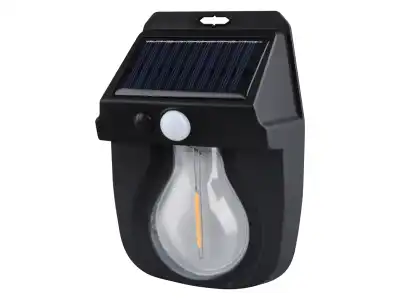 LTC LAMPA ŚCIENNA SOLARNA Z ŻARÓWKĄ COB 5W 600LM ALU 1800mAh PIR/ZMIERZCH (ABS)