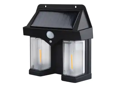 LTC Lampa ścienna solarna LED COB 10W 1200lm,czujnik ruchu,zmierzchu,akumul.1800mAh IP54 (ABS)