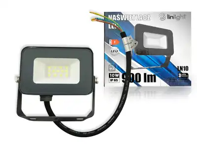 NAŚWIETLACZ LED 10W LN10 6500K  900lm 3 lata gwarancji