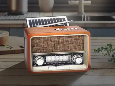 Radio przenośne z solarem NETTA Retro,  LTC 103UBT FM/AM/SW USB Bluetooth