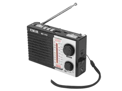 Radio przenośne MK-918 FM,USB,TF,AUX ,panel LED,latarka,3xAA z akumulatorem BL5C, czarne
