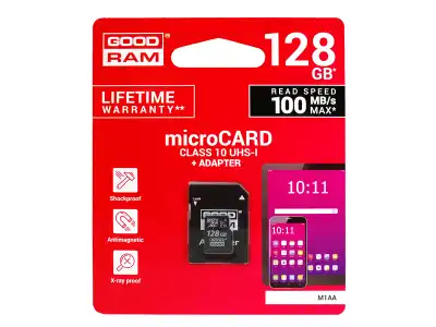 PS KARTA GOODRAM Micro SD 128GB +adapter 10CLASS UHS.