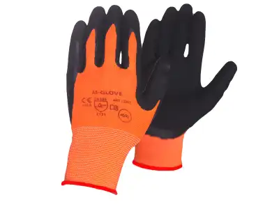 Rękawice ochronne 8"  LATEX PIANKA ORANGE *12 SUPER L2003 (12par).