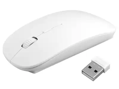 Mysz optyczna bezprzewodowa 4D SLIMFIT, biała.