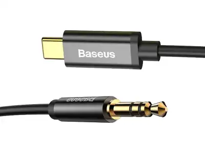 PS Kabel audio USB-C do mini jack 3,5mm Baseus Yiven 1.2m (czarny).