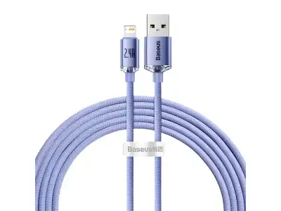 PS Kabel USB - IPHONE 8pin Lightning, 2m, 2,4A, BASEUS Crystal Quick Charge.