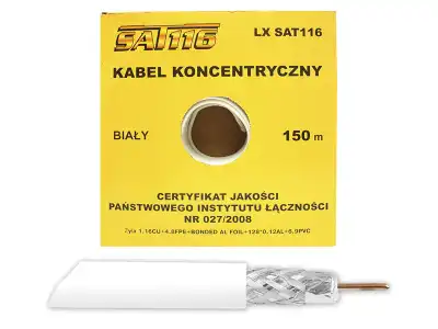 Kabel koncentryczny SAT116 1.16Cu, 150m, karton.