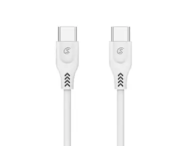 KABEL USB TYP-C/TYP-C (PD)  3.1A, SOMOSTEL, BIAŁY, 3100mAh, QC 3.0, 2m, POWERLINE SMS-BT05.