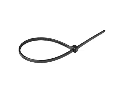 Opaska kablowa, kolor czarny, odporna na UV, szerokość 2,5mm, długość 100mm, 25 sztuk