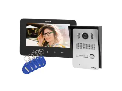 Zestaw wideodomofonowy bezsłuchawkowy, kolor,  LCD 7", z czytnikiem breloków zbliżeniowych, interkom, natynkowy, INDI N