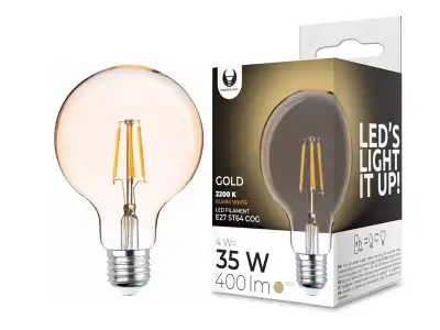 Żarówka LED Filament E27 G95 4W 230V 2000K 250lm COG złota forever Light