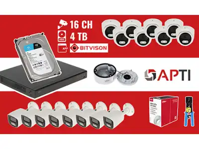 ZESTAW DO MONITORINGU APTI-NVR16-16IPCTB 16 KAMER + REJESTRATOR