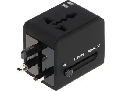 UNIWERSALNA PRZEJŚCIÓWKA SIECIOWA Z ZASILACZEM USB ASP-100/230V+USB