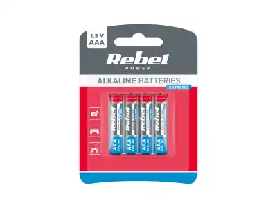 Baterie alkaliczne REBEL EXTREME LR03 4szt./bl.