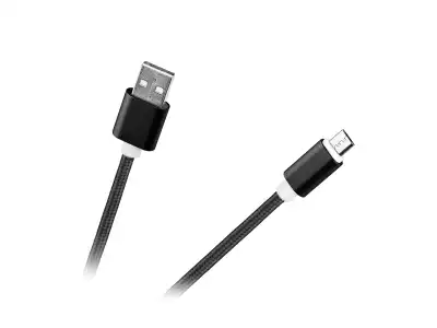 Kabel USB - micro USB M-Life nylon czarny 1m