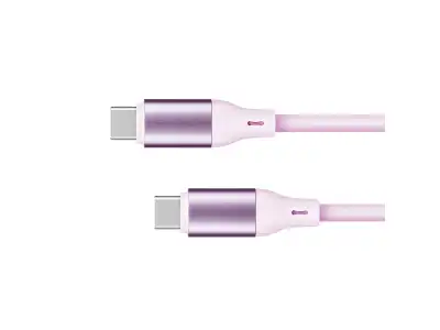 Kabel USB typu C - USB typu C 100 W 1 m silikonowy różowy Kruger&amp;Matz Basic