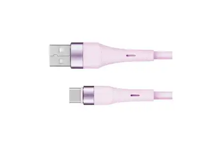 Kabel USB - USB typu C 1 m silikonowy różowy Kruger&amp;Matz Basic