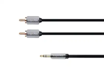 Kabel wtyk jack 3.5 - 2RCA stereo 1.0m Kruger&amp;Matz