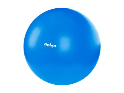 Mini piłka gimnastyczna do pilates rehabilitacyjna 25cm z pompką ręczną, kolor niebieski , REBEL ACTIVE