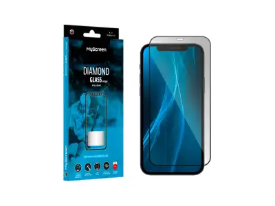Szkło ochronne MyScreen DIAMOND GLASS LITE edge FULL GLUE czarne Apple iPhone 12 Pro Max 6.7&quot;