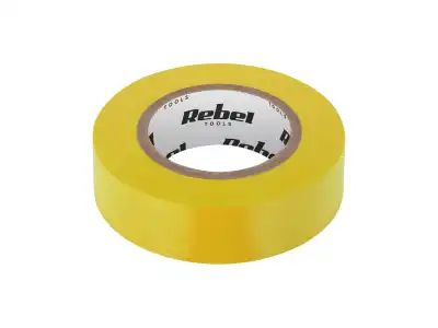 Taśma izolacyjna klejąca REBEL (0,13 mm x 19 mm x 10 yd) żółta