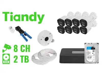 ZESTAW DO MONITORINGU TIANDY-NVR10-8IPCB 8 KAMER + REJESTRATOR TIANDY