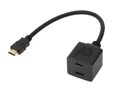 Adaptor HDMI wtyk-2 x gniazdo na kablu 30cm